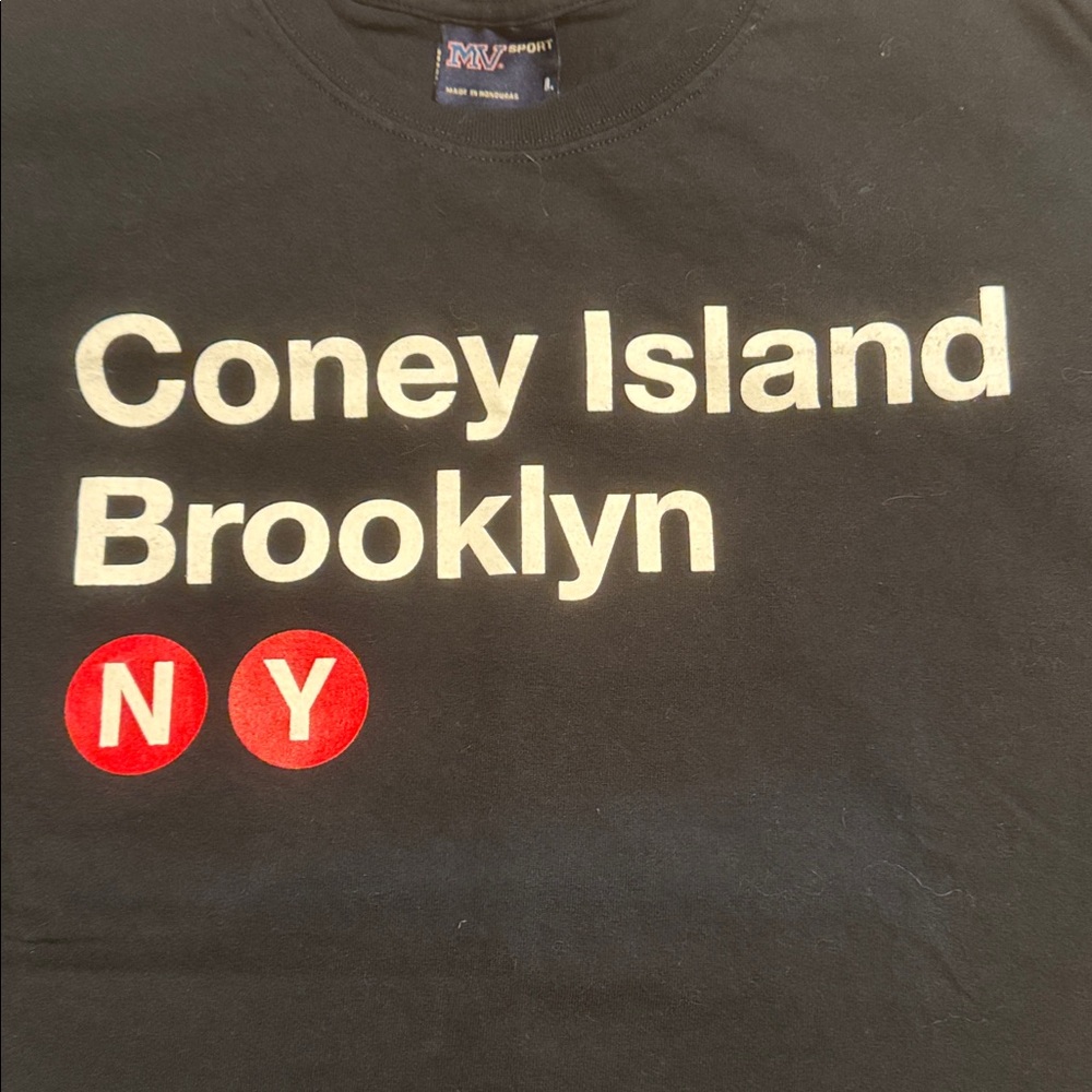 MV Sport Black Coney Island Brooklyn T-Shirt Sz Lg - Picture 3 of 4